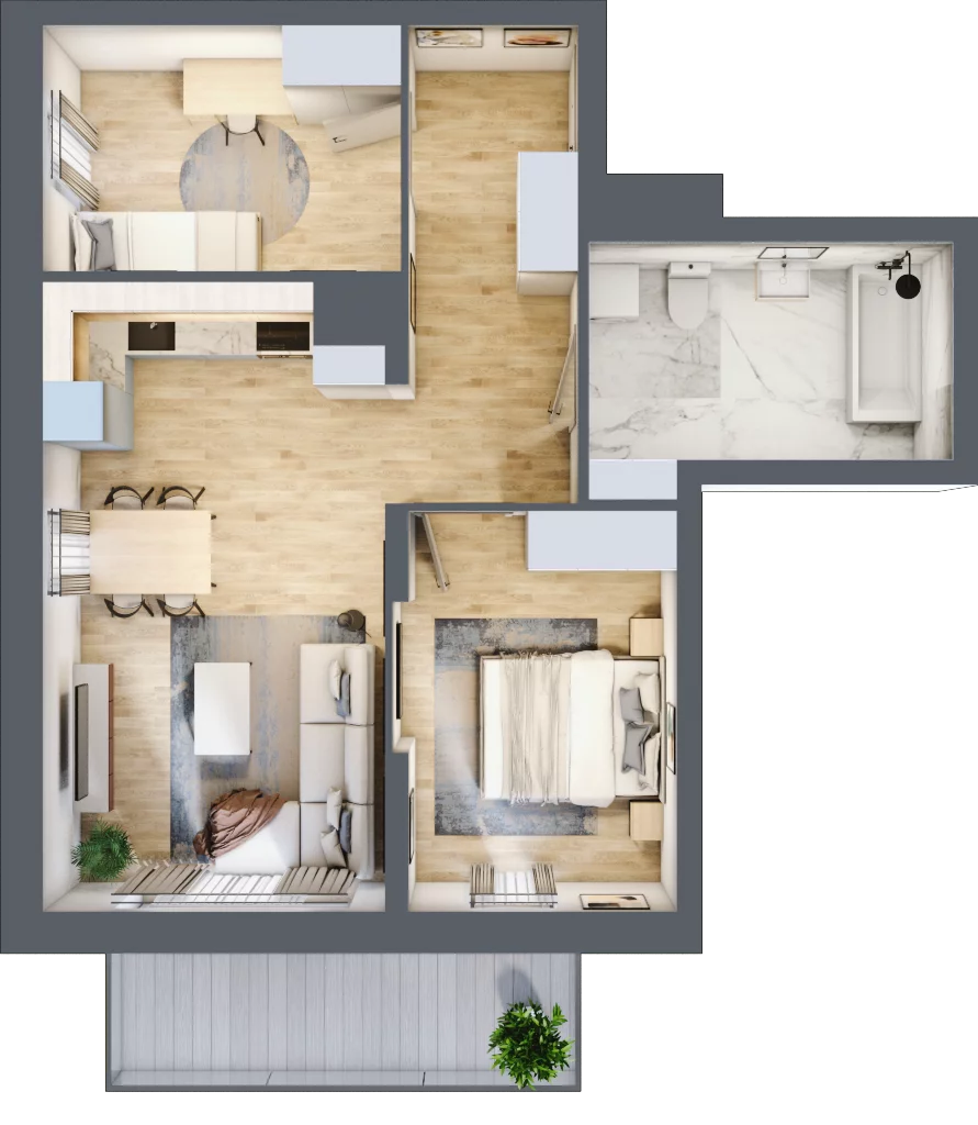 3 pokoje, mieszkanie 57,43 m², piętro 7, oferta nr M88, Dzielnica Kielczanka III, Kielce, Centrum, ul. Górna 13/15