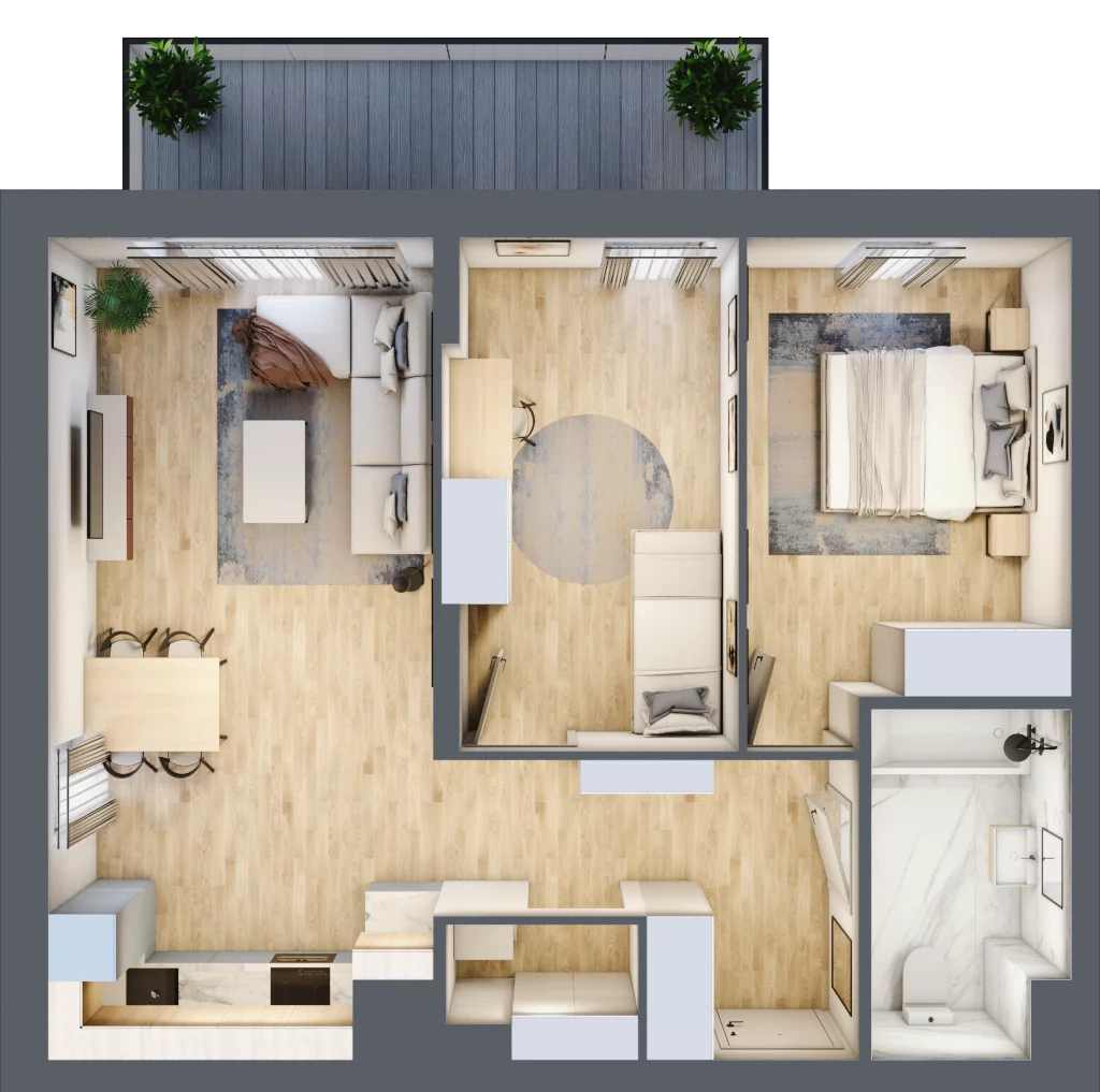 3 pokoje, mieszkanie 64,08 m², piętro 1, oferta nr M16, Dzielnica Kielczanka III, Kielce, Centrum, ul. Górna 13/15