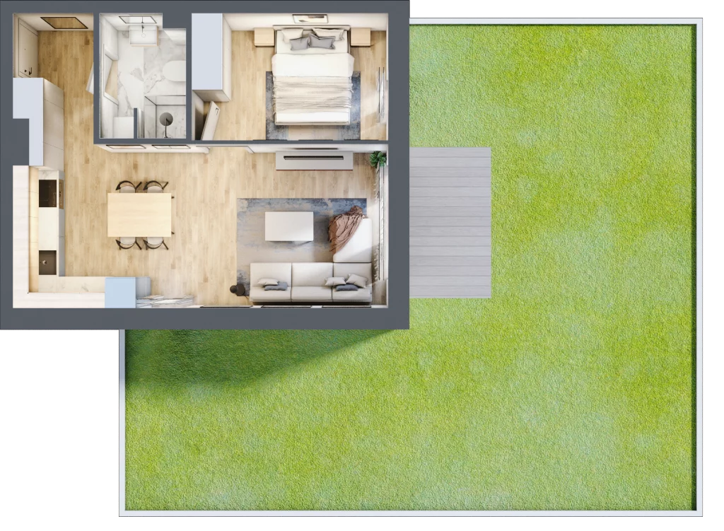 2 pokoje, mieszkanie 40,94 m², parter, oferta nr ZP9, Dzielnica Kielczanka III, Kielce, Centrum, ul. Górna 13/15