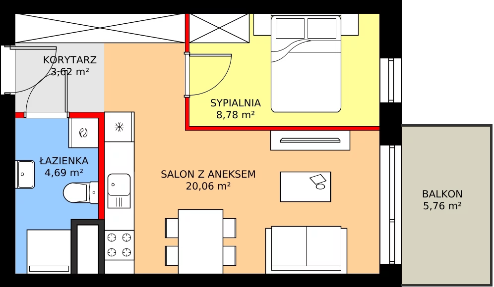 Zalety mieszkania 37.15 m², M78