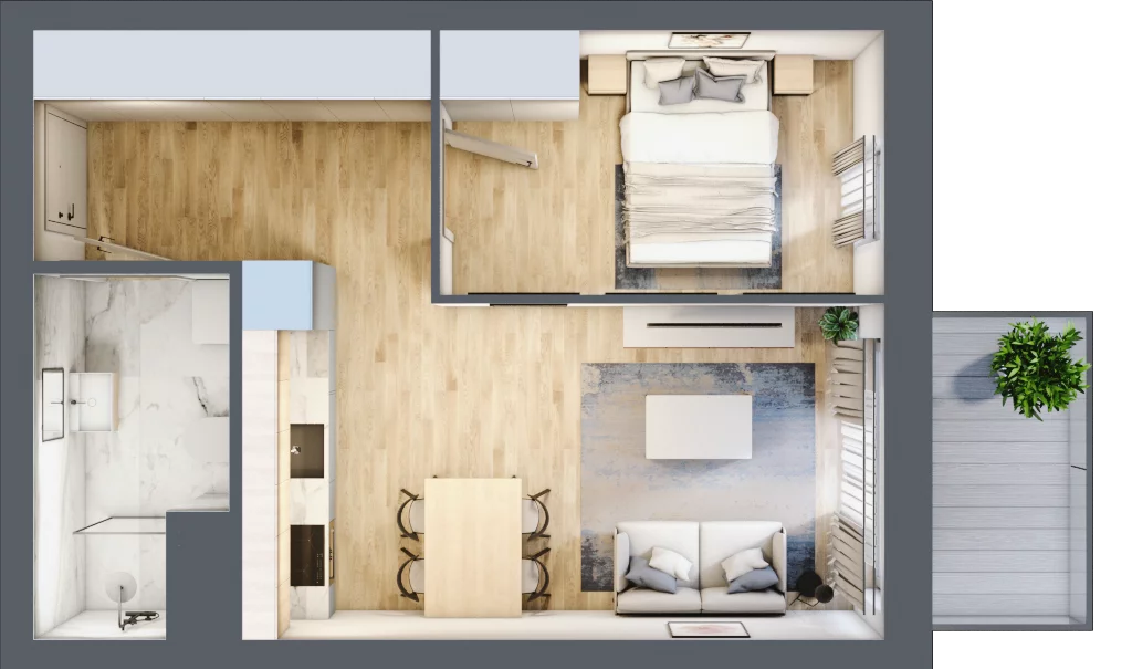 2 pokoje, mieszkanie 37,15 m², piętro 1, oferta nr M17, Dzielnica Kielczanka III, Kielce, Centrum, ul. Górna 13/15