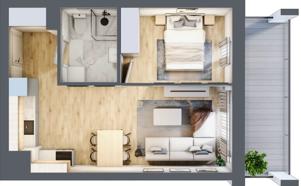 2 pokoje, mieszkanie 38,06 m², piętro 8, oferta nr M105, Dzielnica Kielczanka III, Kielce, Centrum, ul. Górna 13/15