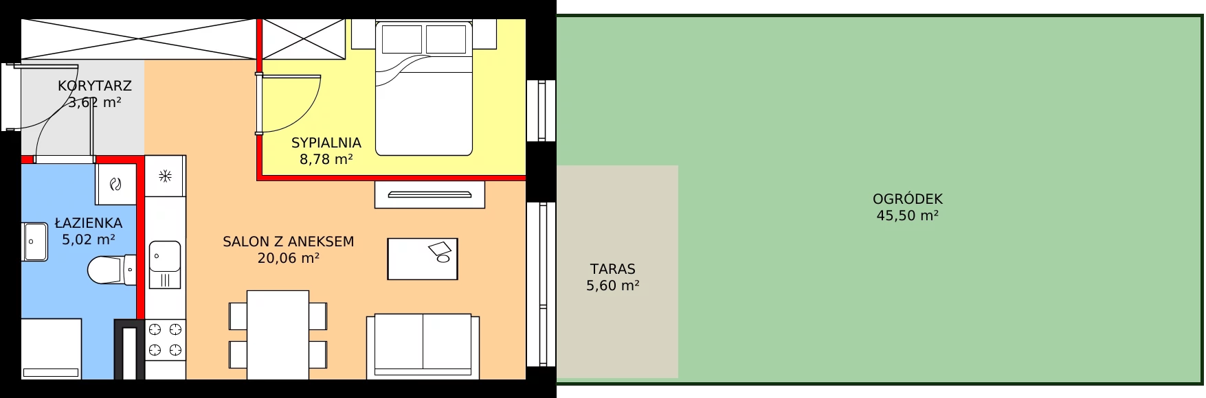 Zalety mieszkania 37.48 m², ZP4