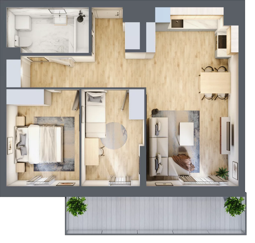 3 pokoje, mieszkanie 62,17 m², piętro 6, oferta nr M74, Dzielnica Kielczanka III, Kielce, Centrum, ul. Górna 13/15