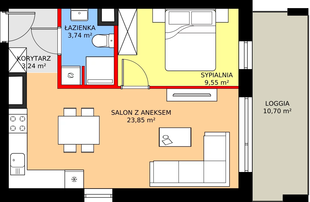 Zalety mieszkania 40.38 m², M116