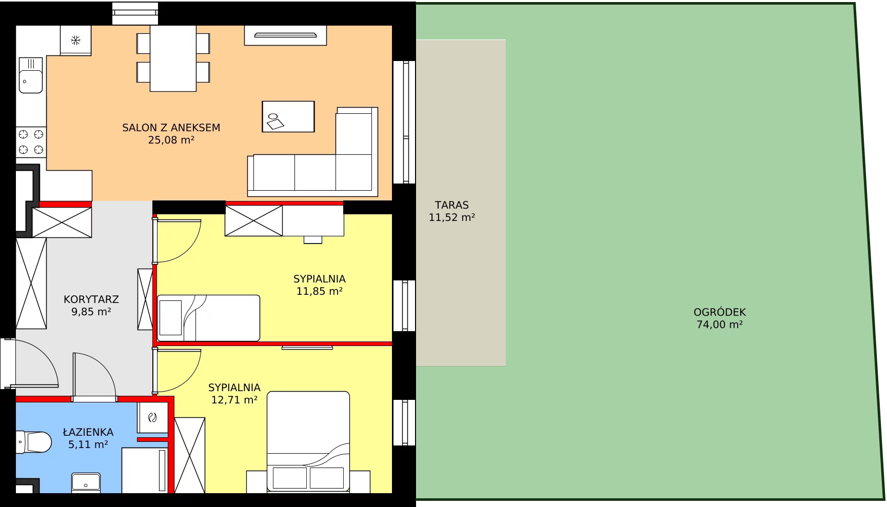 Zalety mieszkania 64.6 m², ZP3