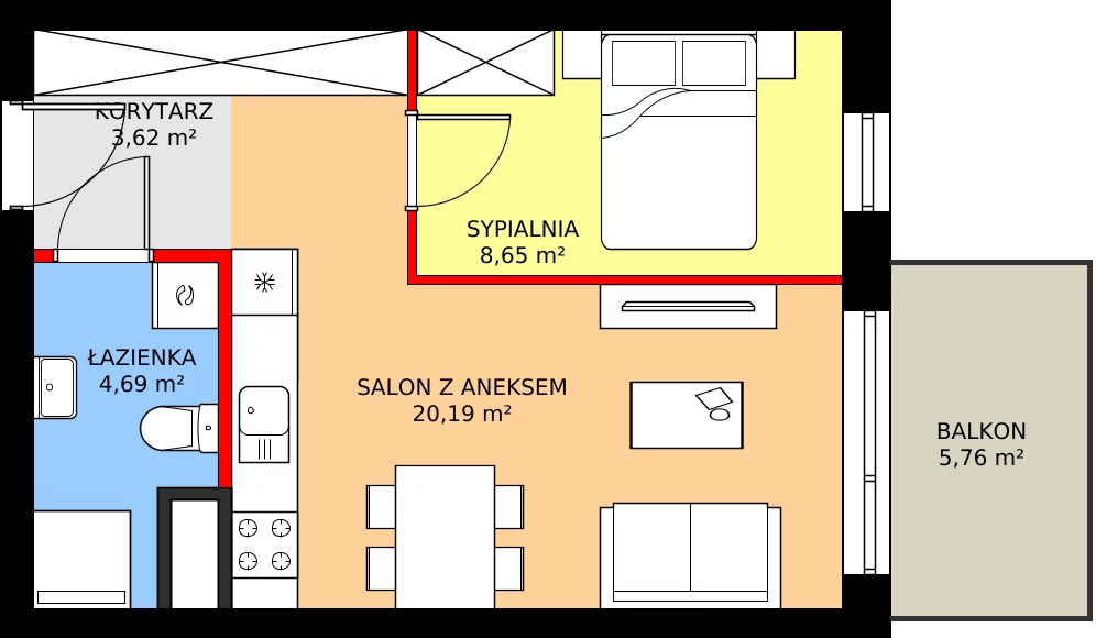 Zalety mieszkania 37.12 m², M30