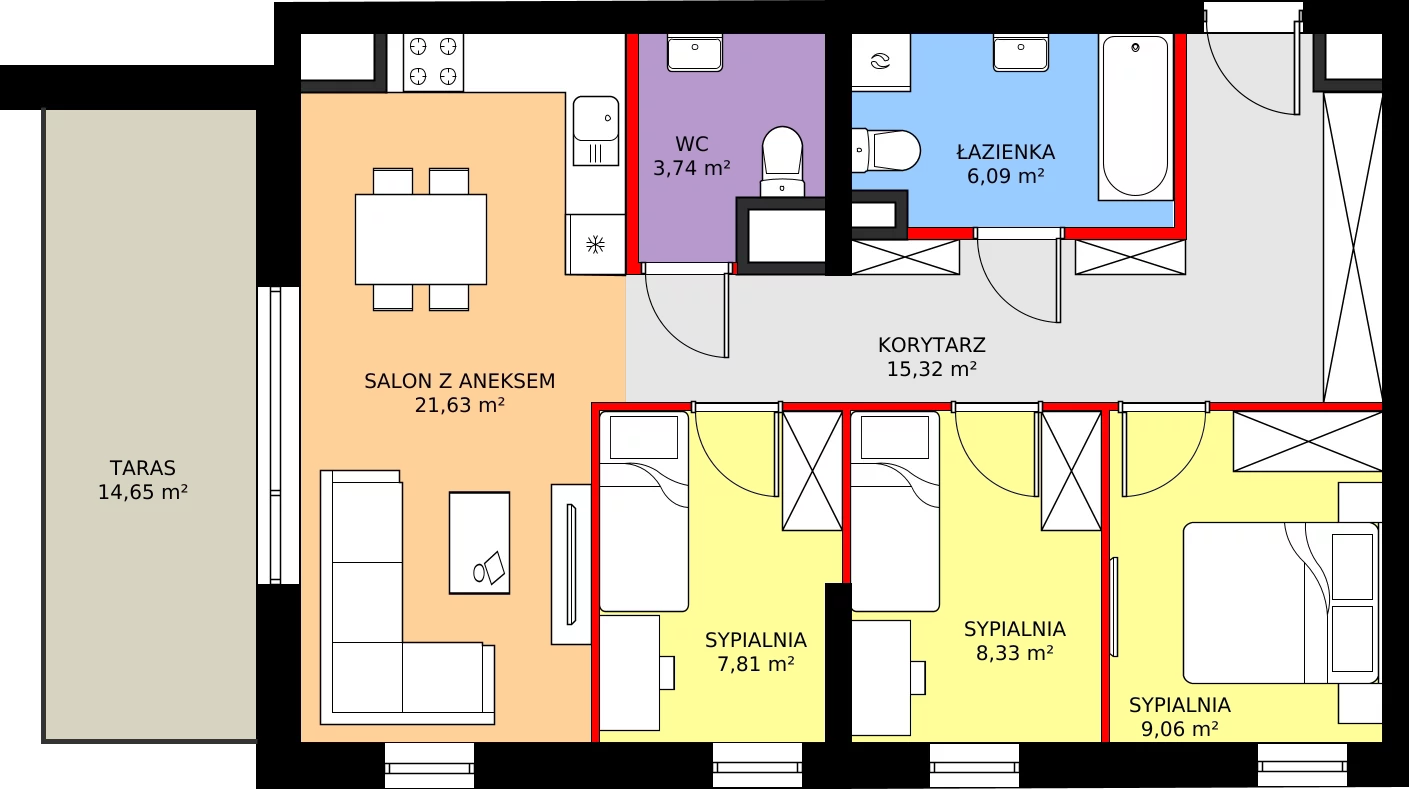 Zalety mieszkania 71.98 m², M120