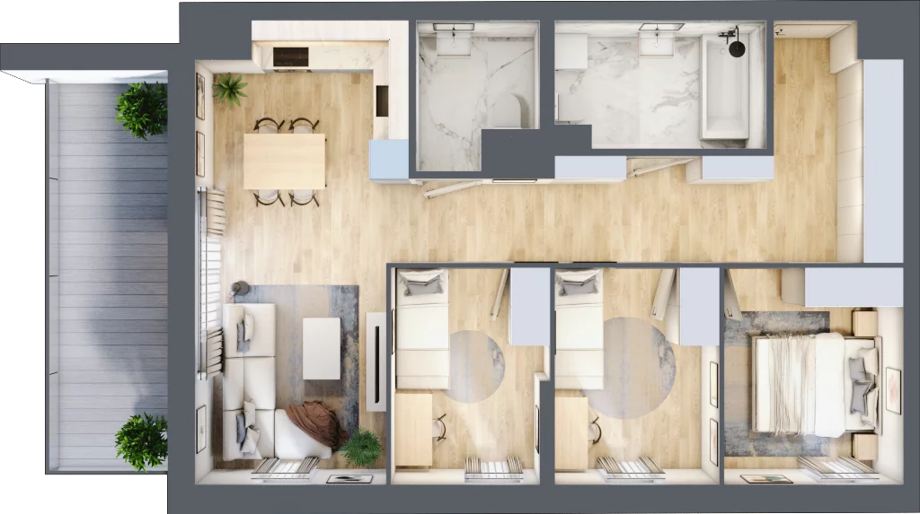 4 pokoje, mieszkanie 71,98 m², piętro 10, oferta nr M120, Dzielnica Kielczanka III, Kielce, Centrum, ul. Górna 13/15