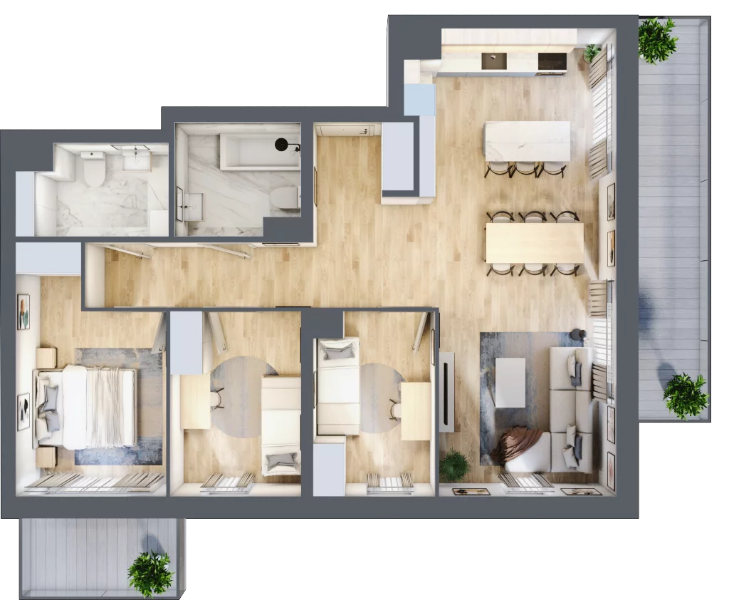 4 pokoje, mieszkanie 82,35 m², piętro 1, oferta nr M22, Dzielnica Kielczanka III, Kielce, Centrum, ul. Górna 13/15