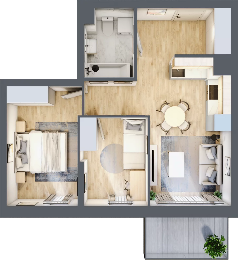 3 pokoje, mieszkanie 47,58 m², piętro 2, oferta nr M25, Dzielnica Kielczanka III, Kielce, Centrum, ul. Górna 13/15