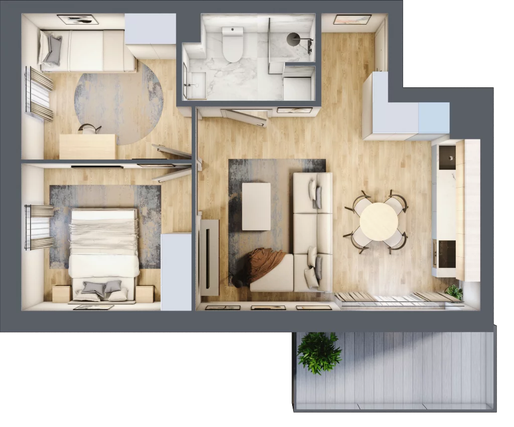 3 pokoje, mieszkanie 46,32 m², piętro 3, oferta nr M46, Dzielnica Kielczanka III, Kielce, Centrum, ul. Górna 13/15