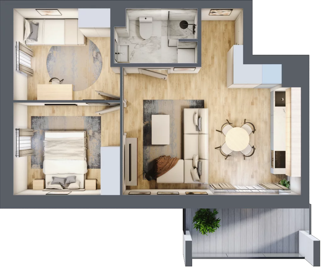 3 pokoje, mieszkanie 46,32 m², piętro 8, oferta nr M107, Dzielnica Kielczanka III, Kielce, Centrum, ul. Górna 13/15