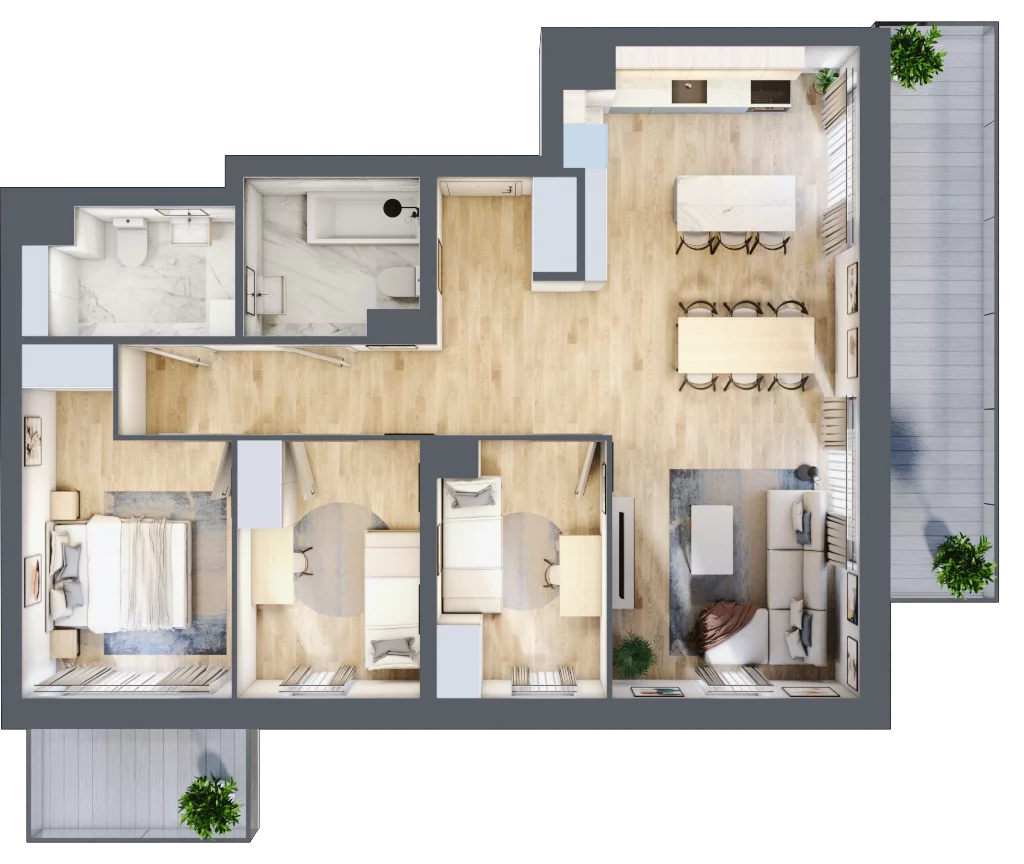 4 pokoje, mieszkanie 82,35 m², piętro 2, oferta nr M34, Dzielnica Kielczanka III, Kielce, Centrum, ul. Górna 13/15