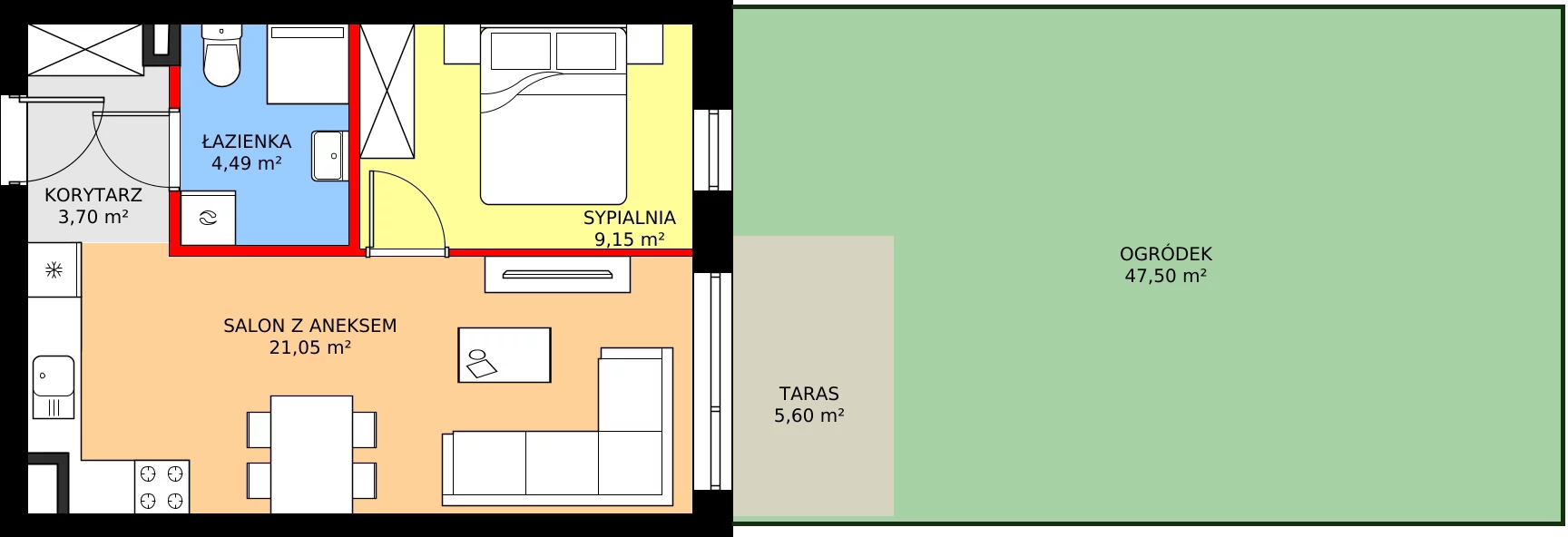 Zalety mieszkania 38.39 m², ZP8
