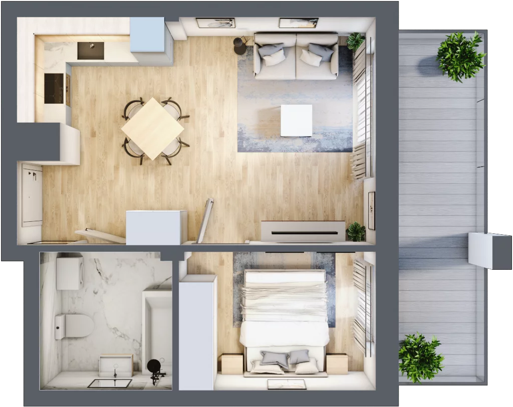 2 pokoje, apartament 38,45 m², piętro 3, oferta nr M34, Przystań na Klifie, Jastrzębia Góra, ul. Pucka