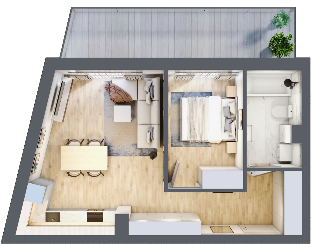 2 pokoje, apartament 46,33 m², piętro 1, oferta nr M12, Przystań na Klifie, Jastrzębia Góra, ul. Pucka