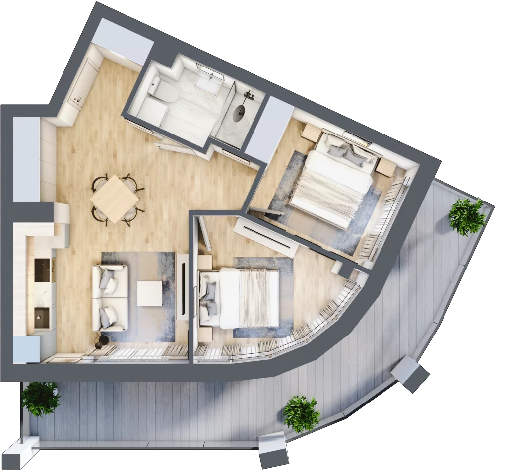 2 pokoje, apartament 49,88 m², piętro 1, oferta nr M8, Przystań na Klifie, Jastrzębia Góra, ul. Pucka