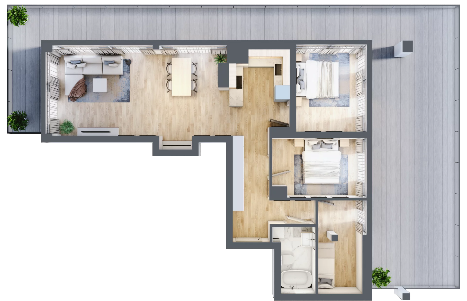 3 pokoje, apartament 60,15 m², piętro 4, oferta nr M37, Przystań na Klifie, Jastrzębia Góra, ul. Pucka