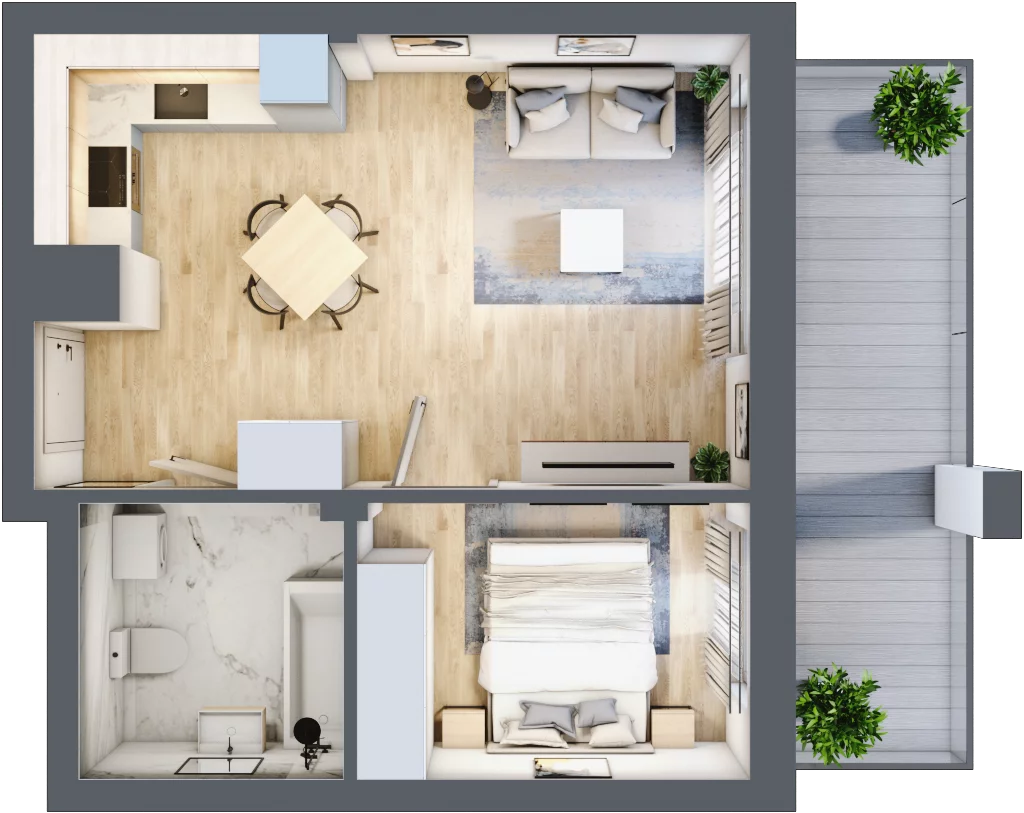 2 pokoje, apartament 38,43 m², piętro 1, oferta nr M16, Przystań na Klifie, Jastrzębia Góra, ul. Pucka