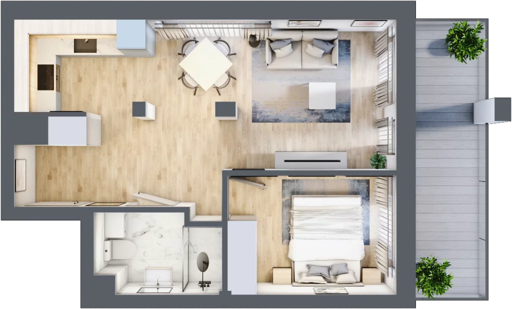 2 pokoje, apartament 40,54 m², piętro 2, oferta nr M24, Przystań na Klifie, Jastrzębia Góra, ul. Pucka