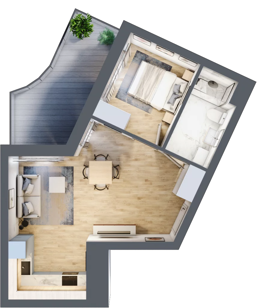2 pokoje, apartament 40,67 m², piętro 1, oferta nr M13, Przystań na Klifie, Jastrzębia Góra, ul. Pucka