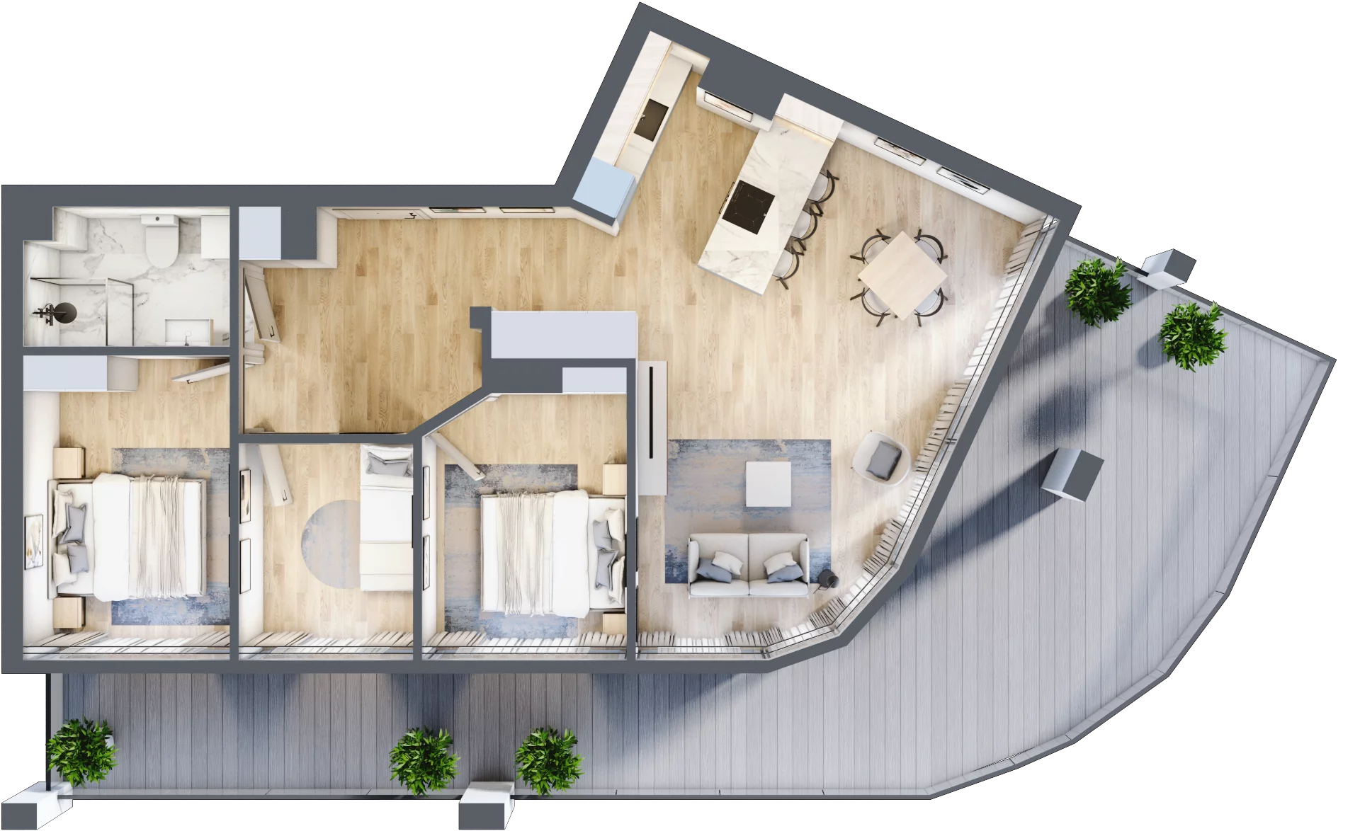 3 pokoje, apartament 73,28 m², piętro 4, oferta nr M35, Przystań na Klifie, Jastrzębia Góra, ul. Pucka