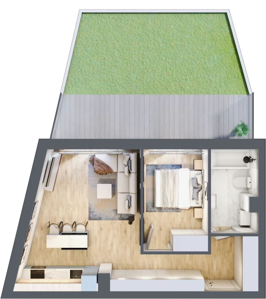 2 pokoje, apartament 46,33 m², parter, oferta nr M4, Przystań na Klifie, Jastrzębia Góra, ul. Pucka
