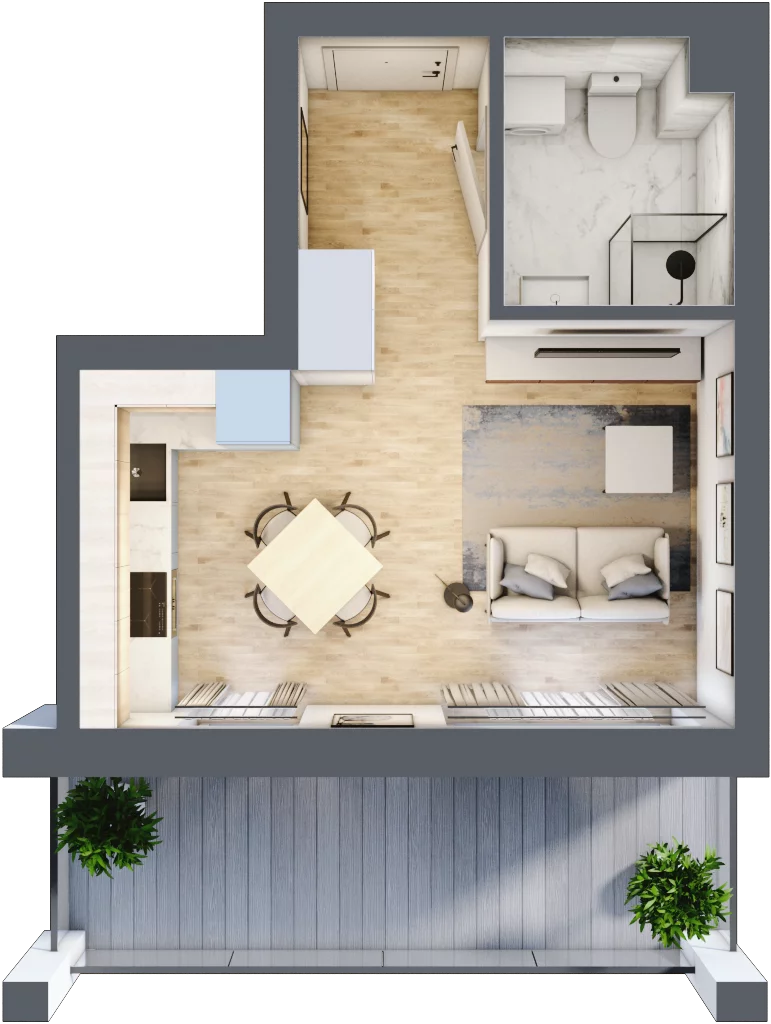 1 pokój, apartament 24,41 m², piętro 1, oferta nr M10, Przystań na Klifie, Jastrzębia Góra, ul. Pucka