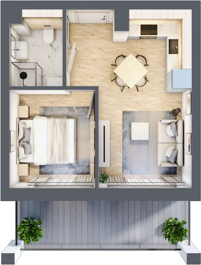 2 pokoje, apartament 30,88 m², piętro 3, oferta nr M27, Przystań na Klifie, Jastrzębia Góra, ul. Pucka