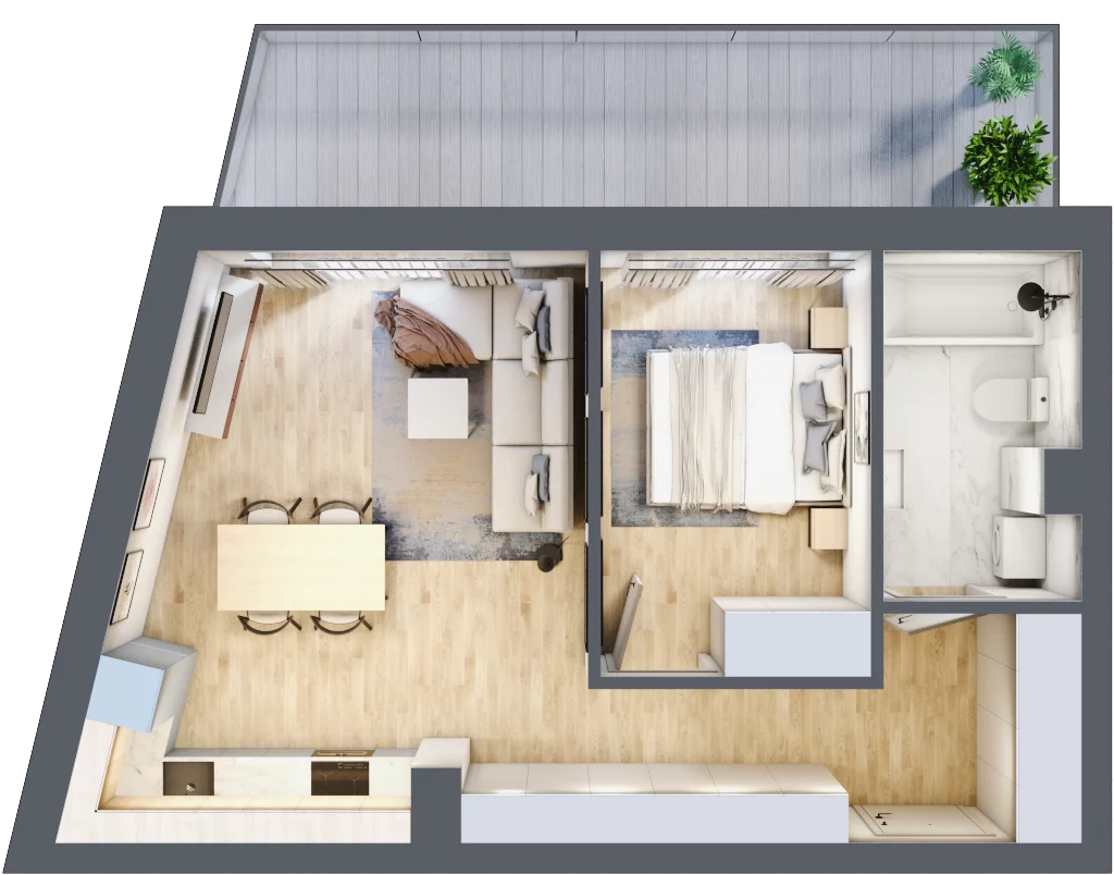 2 pokoje, apartament 46,33 m², piętro 3, oferta nr M30, Przystań na Klifie, Jastrzębia Góra, ul. Pucka