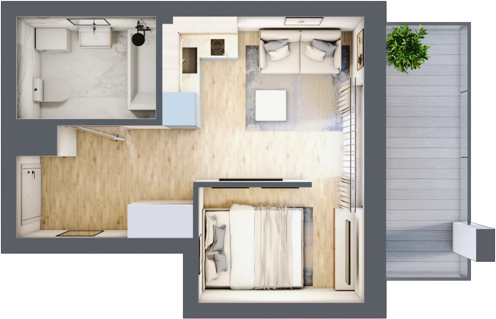 1 pokój, apartament 27,72 m², parter, oferta nr M7, Przystań na Klifie, Jastrzębia Góra, ul. Pucka
