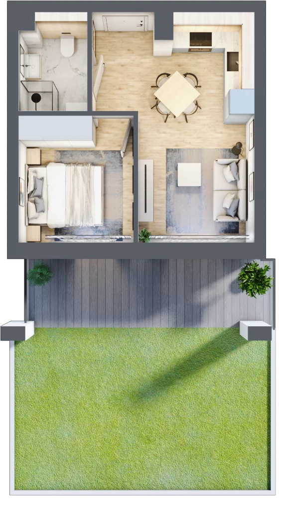 2 pokoje, apartament 30,87 m², parter, oferta nr M2, Przystań na Klifie, Jastrzębia Góra, ul. Pucka