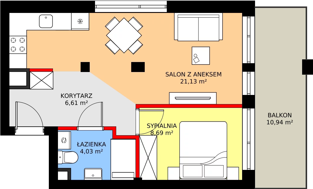 Zalety apartamentu 40.49 m², M15