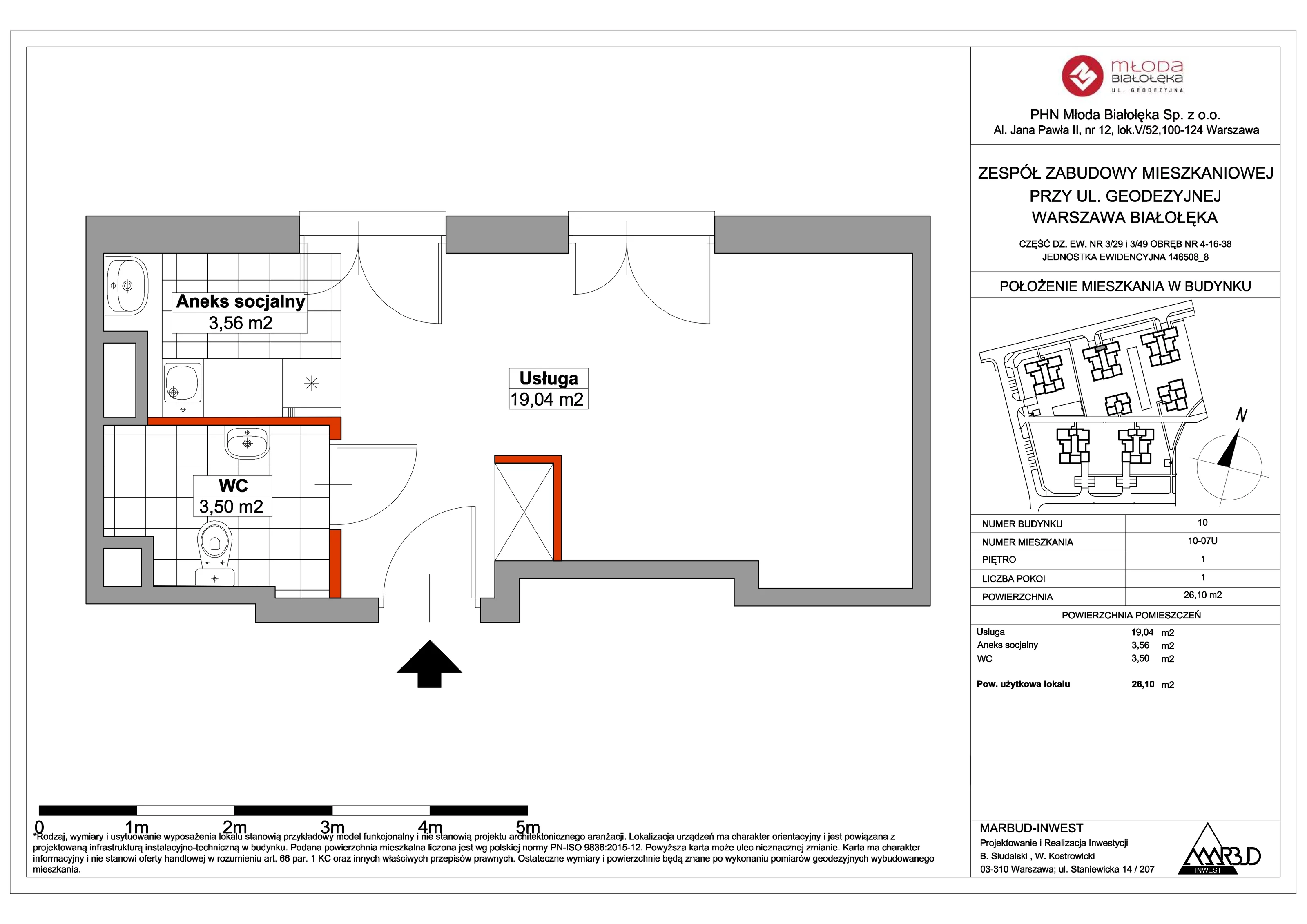 Lokal użytkowy 26,11 m², oferta nr 10-07U, Młoda Białołęka II - lokale użytkowe, Warszawa, Białołęka, Brzeziny, ul. Geodezyjna