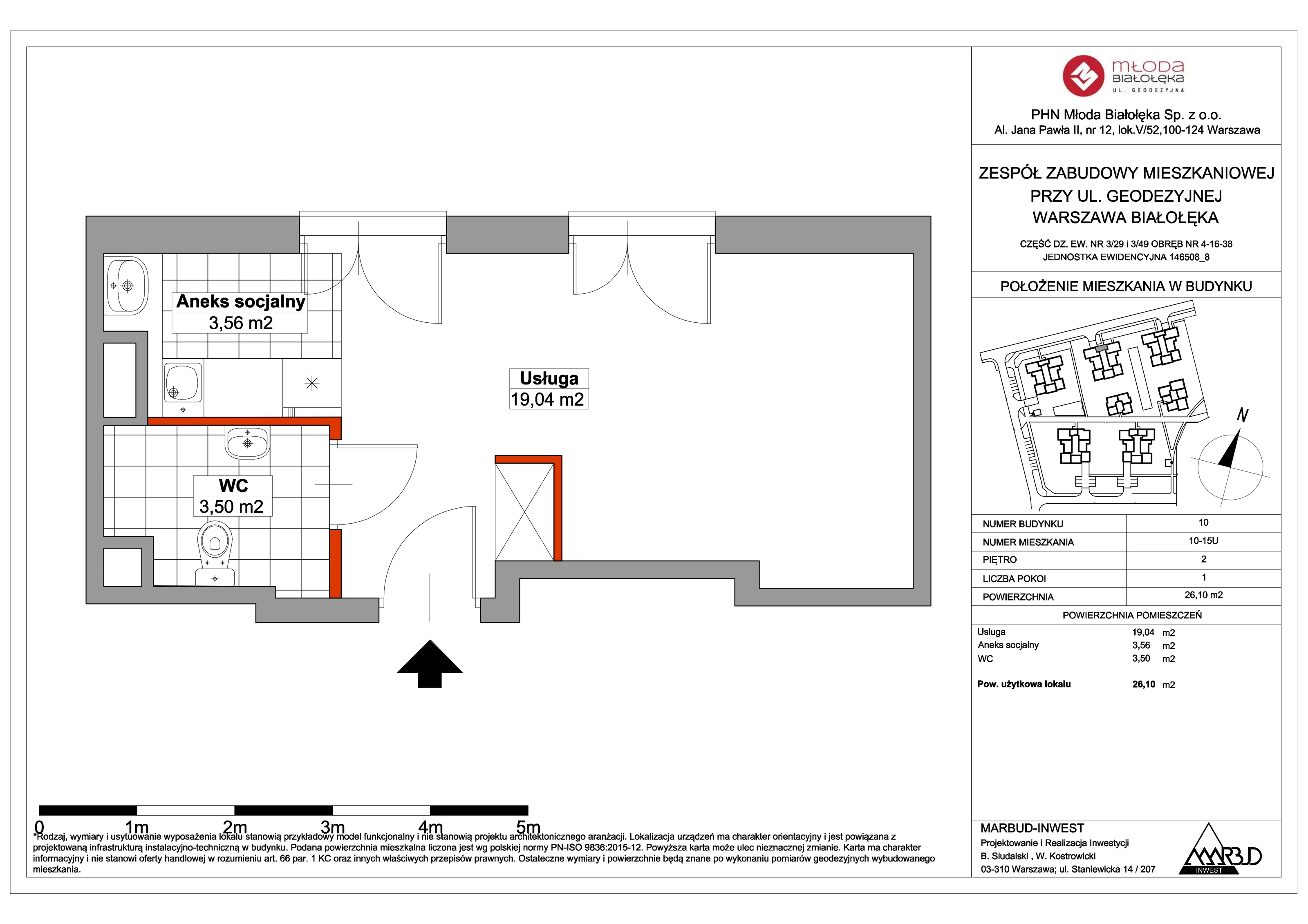 Lokal użytkowy 26,11 m², oferta nr 10-15U, Młoda Białołęka II - lokale użytkowe, Warszawa, Białołęka, Brzeziny, ul. Geodezyjna