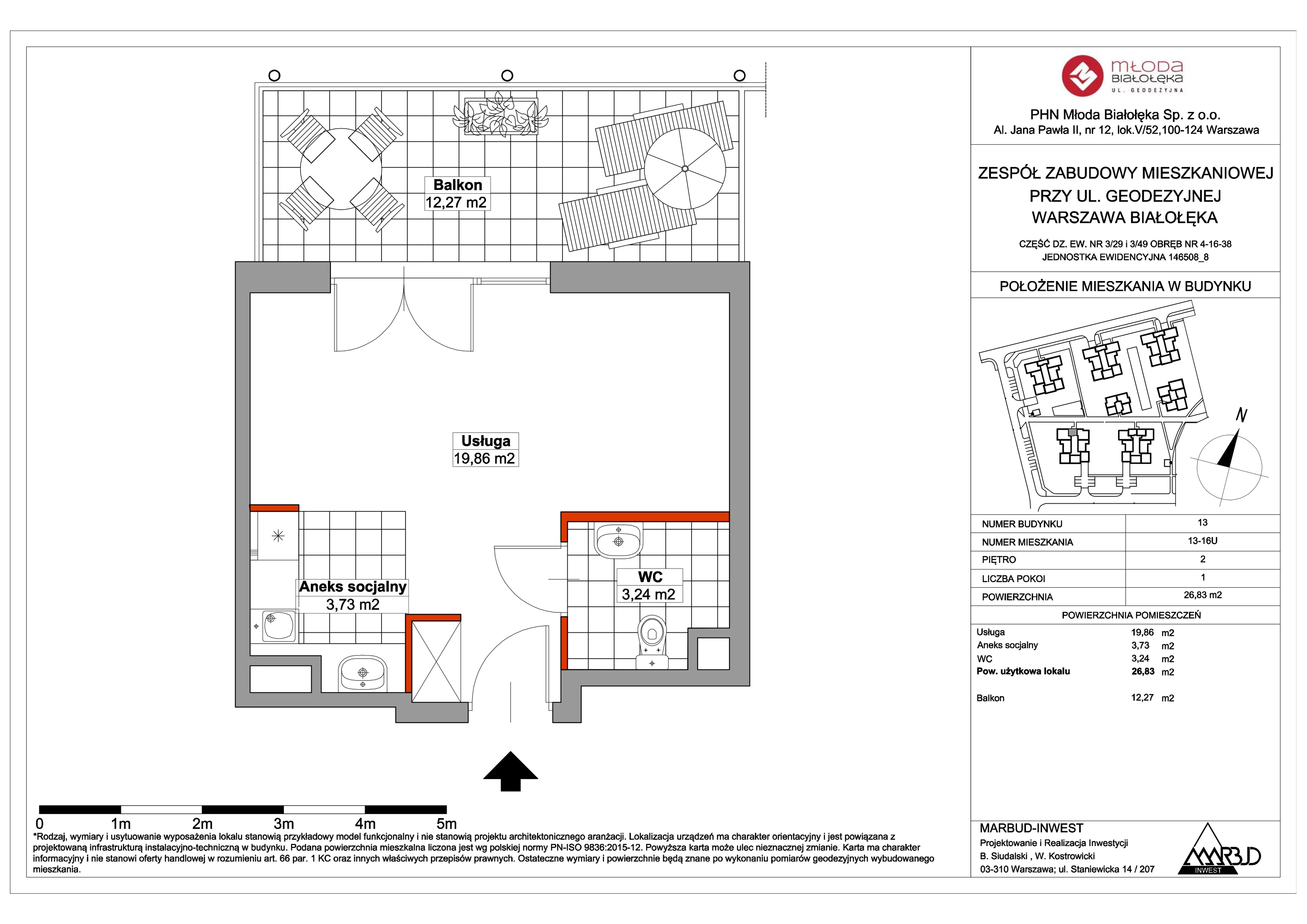 Lokal użytkowy 26,92 m², oferta nr 13-16U, Młoda Białołęka II - lokale użytkowe, Warszawa, Białołęka, Brzeziny, ul. Geodezyjna