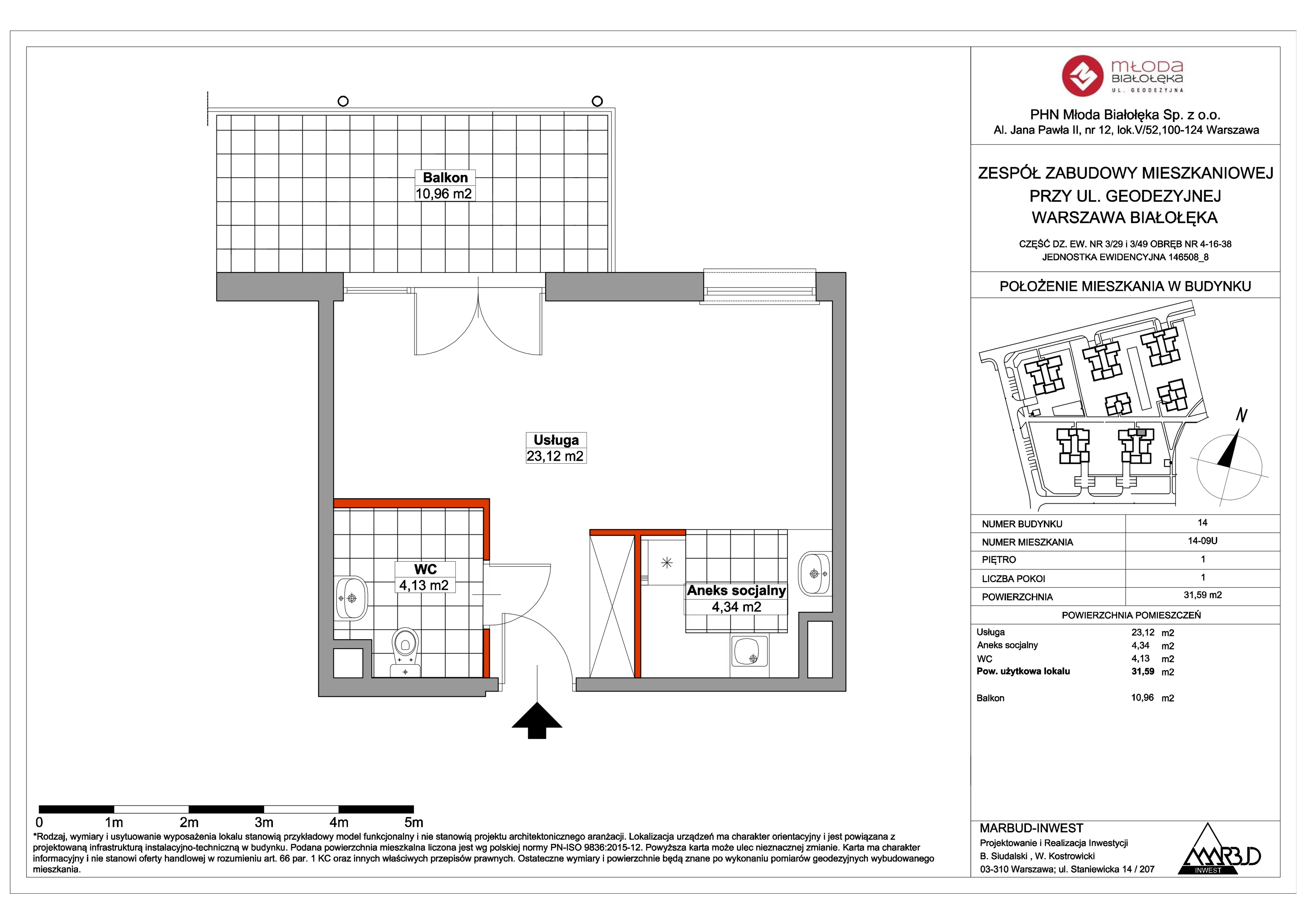 Lokal użytkowy 31,67 m², oferta nr 14-09U, Młoda Białołęka II - lokale użytkowe, Warszawa, Białołęka, Brzeziny, ul. Geodezyjna