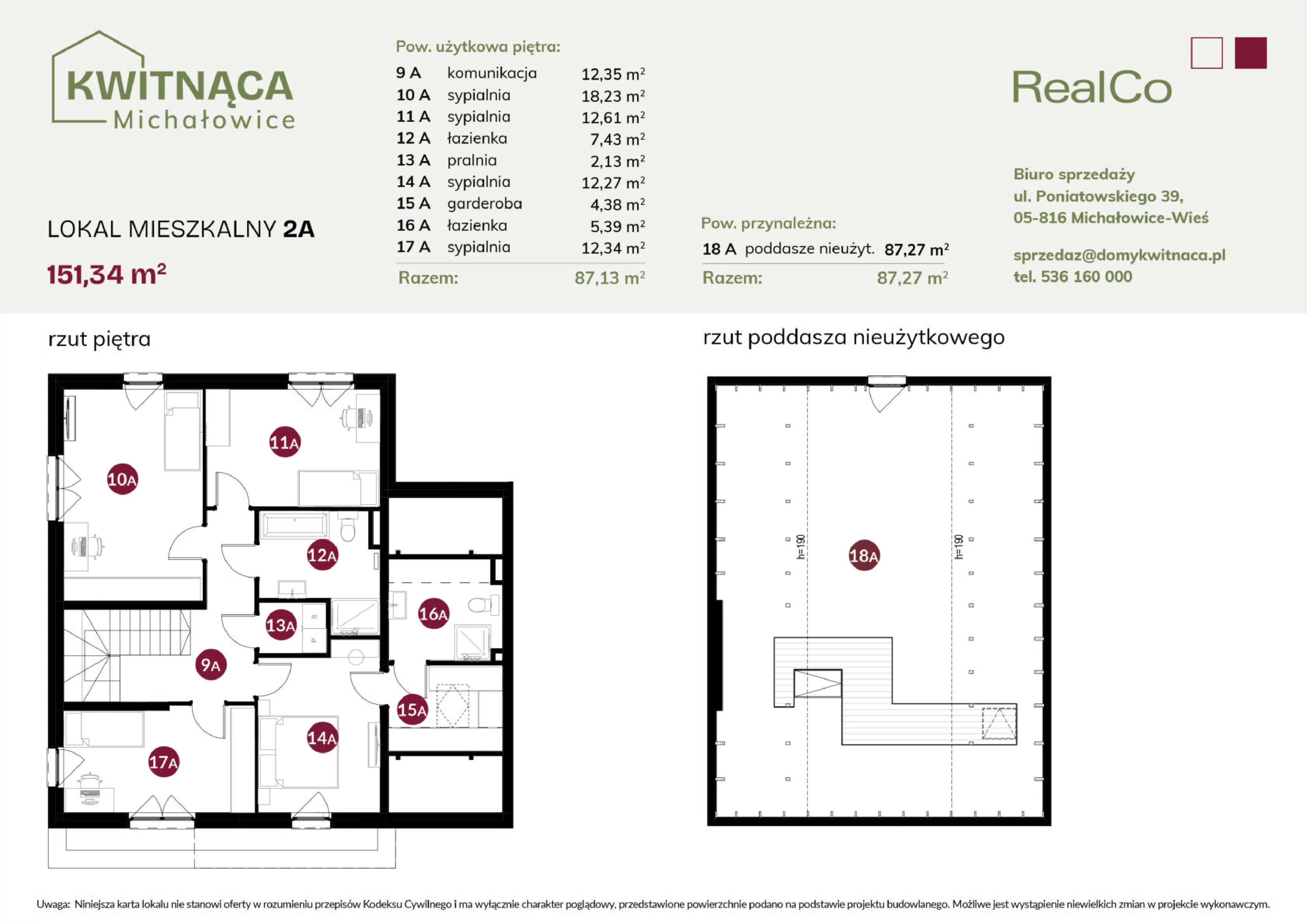 5 pokoi, apartament 151,34 m², parter, oferta nr 2A, Michałowice Kwitnąca, Michałowice-Wieś, ul. Kwitnąca