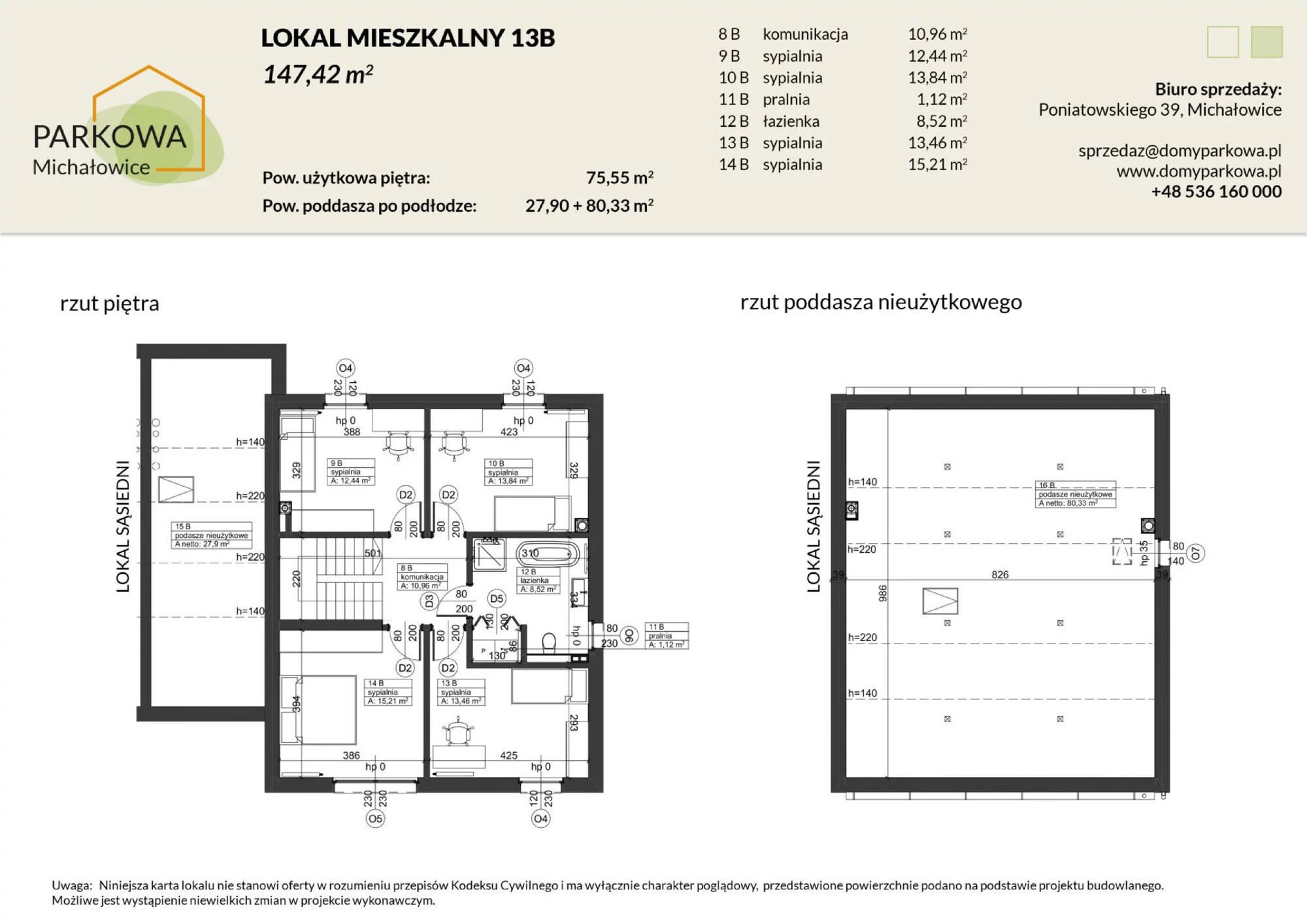 Dom 147,42 m², oferta nr 13B, Michałowice Parkowa, Michałowice-Wieś, ul. Poniatowskiego 39