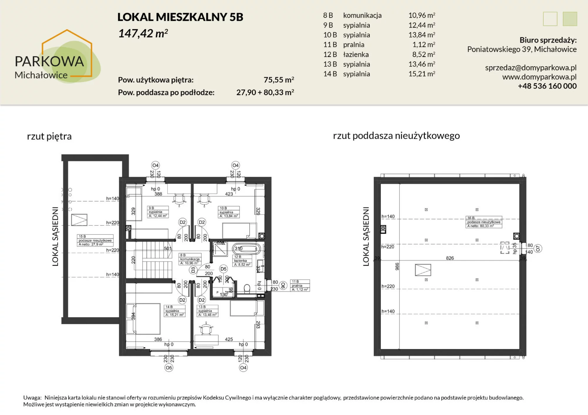 Dom 147,42 m², oferta nr 5B, Michałowice Parkowa, Michałowice-Wieś, ul. Poniatowskiego 39