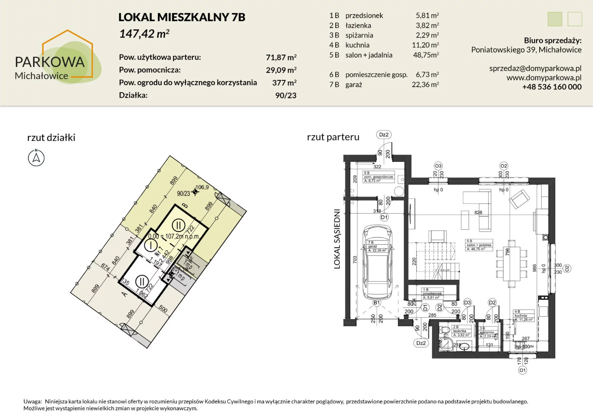 Dom 147,42 m², oferta nr 7B, Michałowice Parkowa, Michałowice-Wieś, ul. Poniatowskiego 39