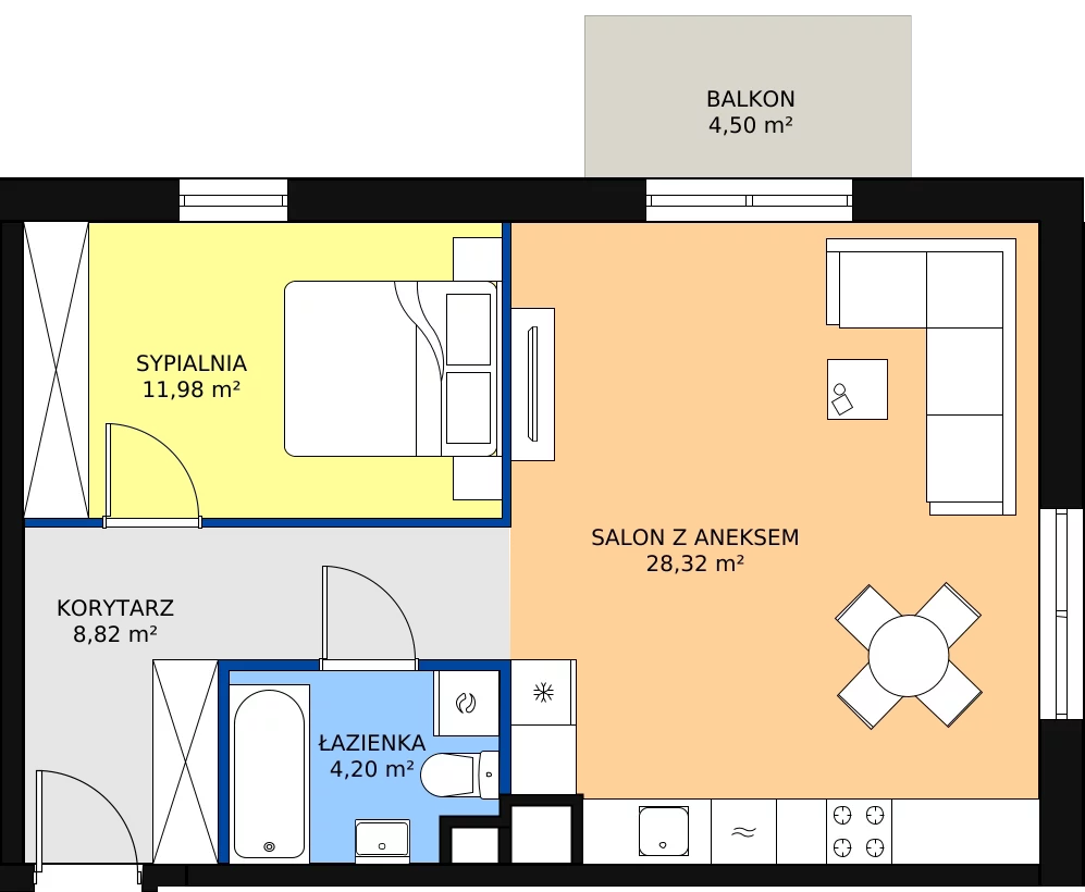 Zalety mieszkania 53.32 m², 02.C.15