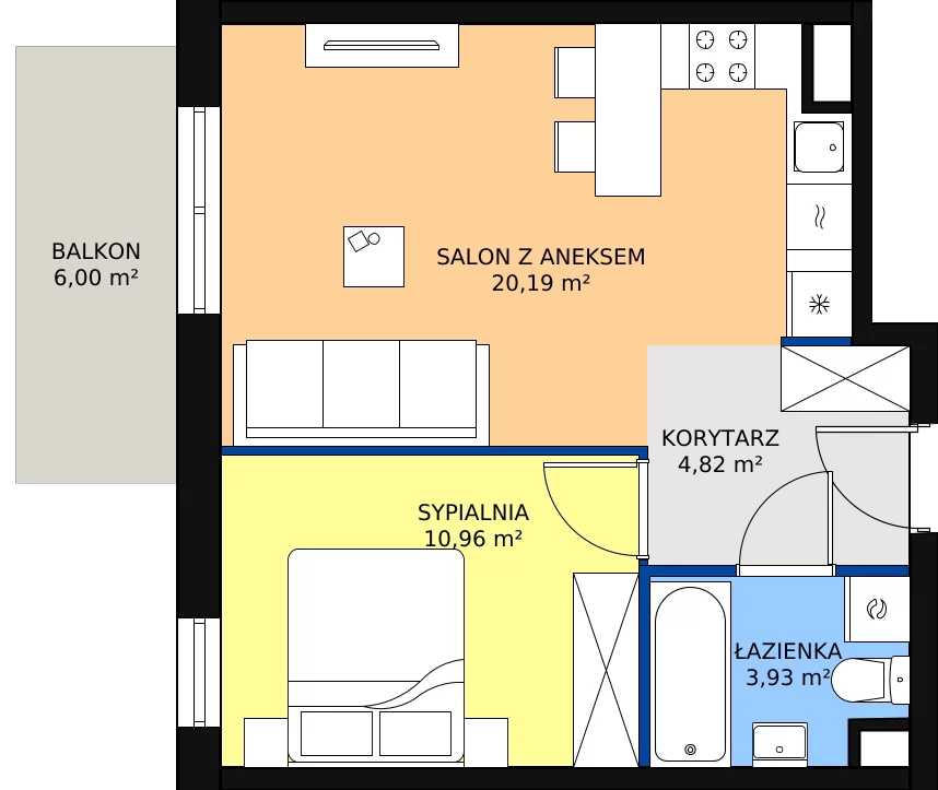 Zalety mieszkania 39.9 m², 06.D.34