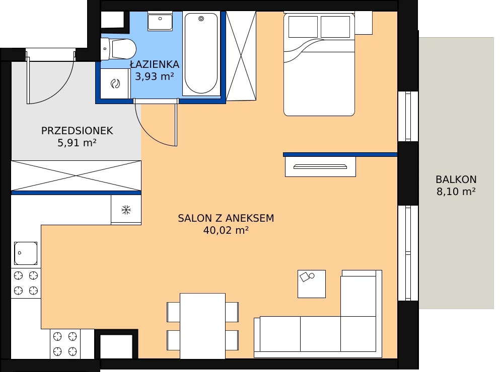 Zalety mieszkania 49.86 m², 07.D.38