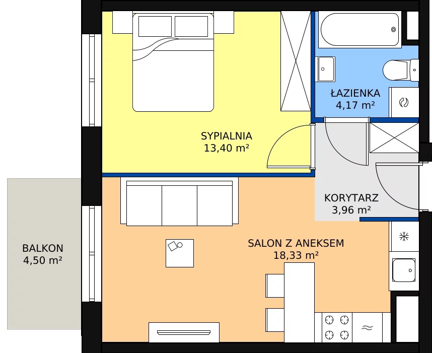 Zalety mieszkania 39.86 m², 08.C.66