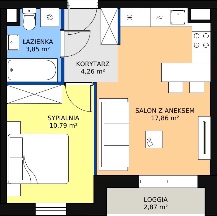 Zalety mieszkania 36.76 m², 09.C.72