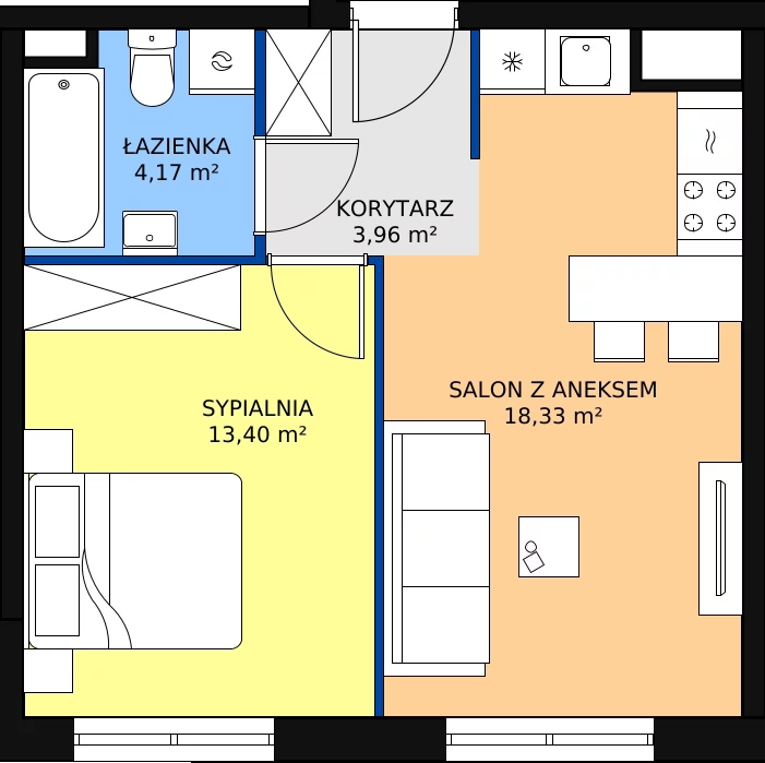 Zalety mieszkania 39.86 m², 09.C.73