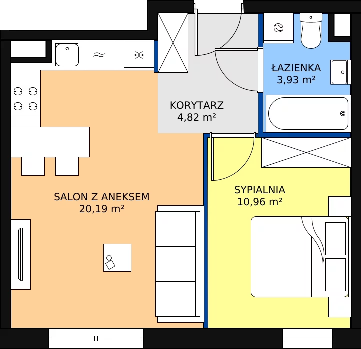 Zalety mieszkania 39.9 m², 09.D.52