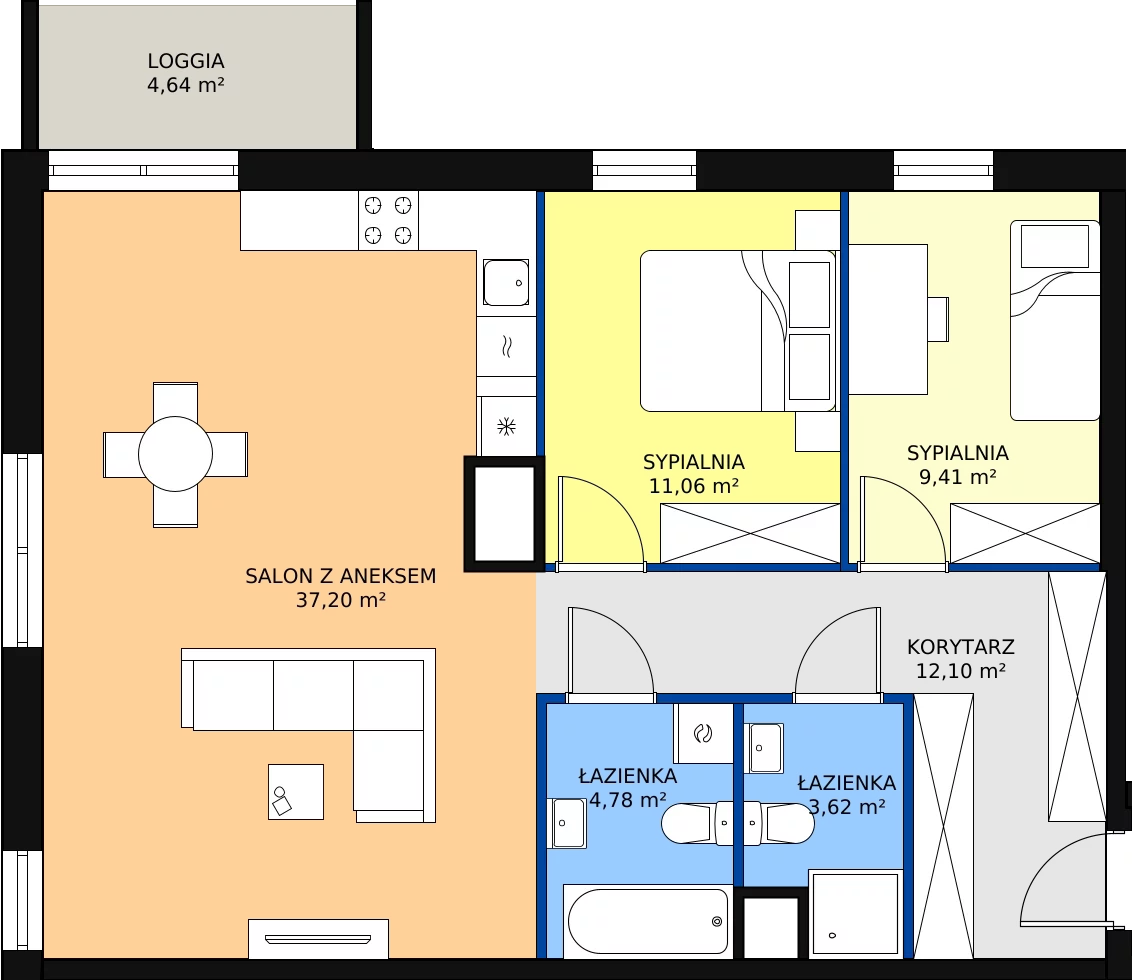 Zalety mieszkania 78.17 m², 09.D.54